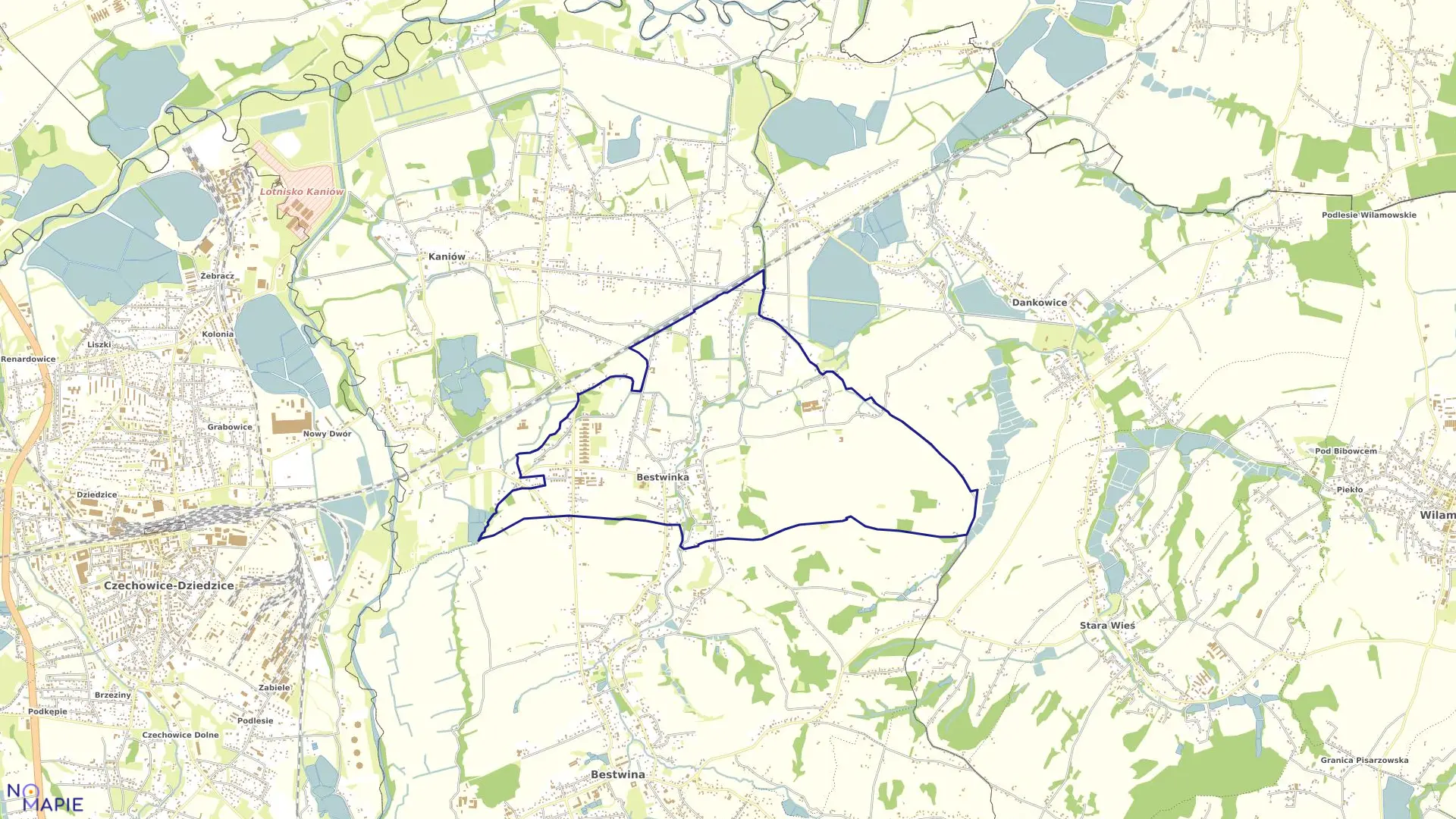 Mapa obrębu BESTWINKA BESTWIŃSKA w gminie Bestwina