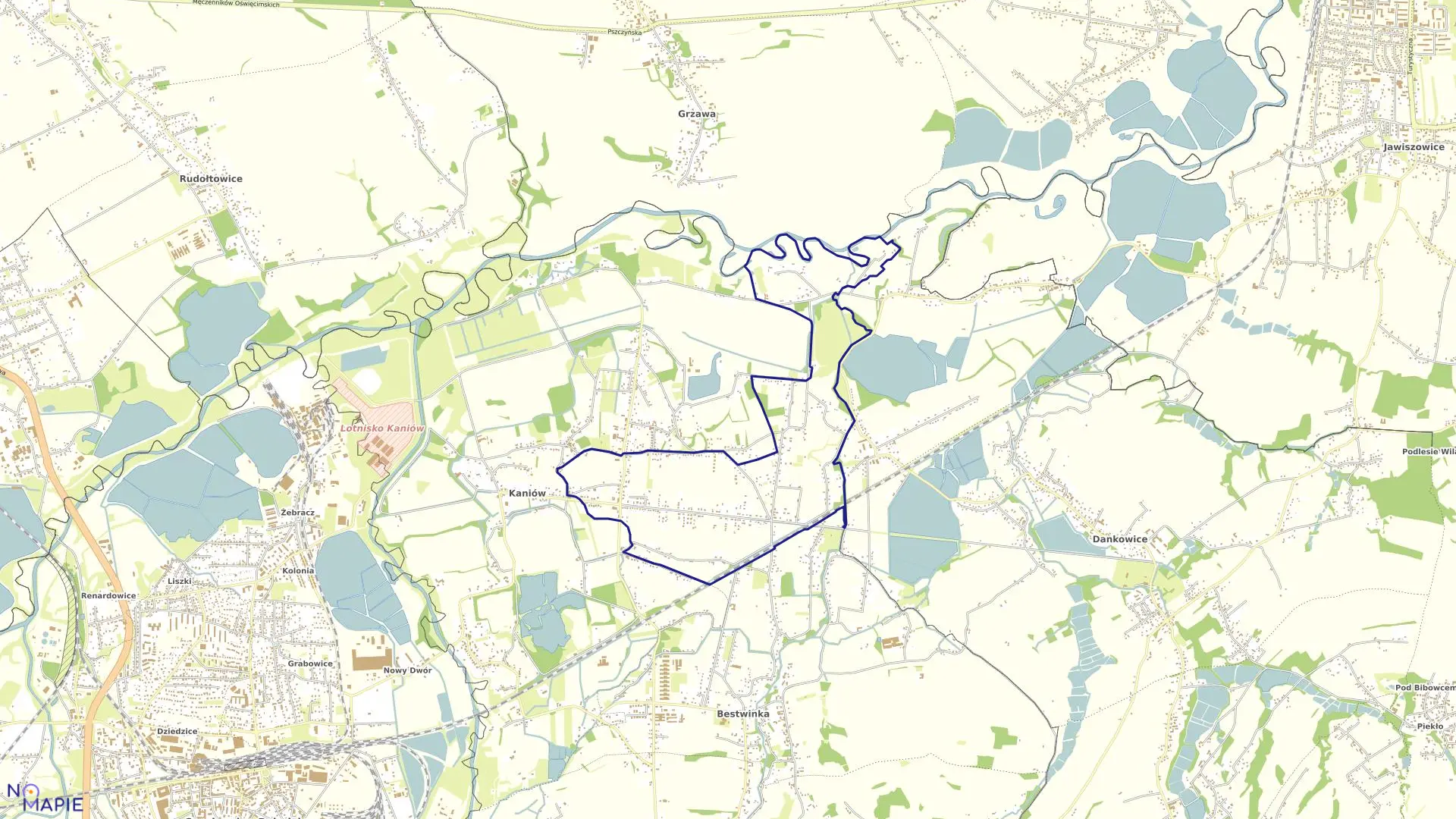 Mapa obrębu BESTWINKA KANIOWSKA w gminie Bestwina